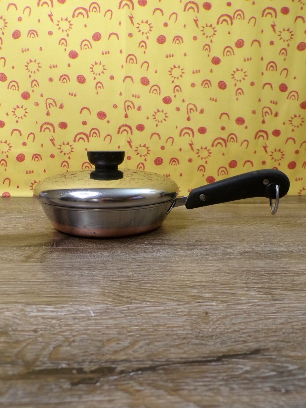 Revere Ware Vintage 6" Stainless-Steel Skillet w/Lid Copper Clad Bottom